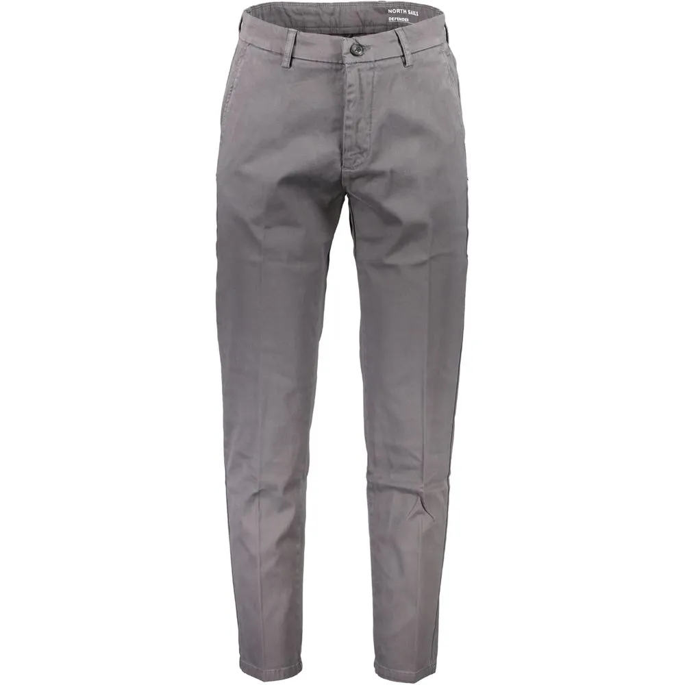 North Sails Gray Cotton Men Trouser