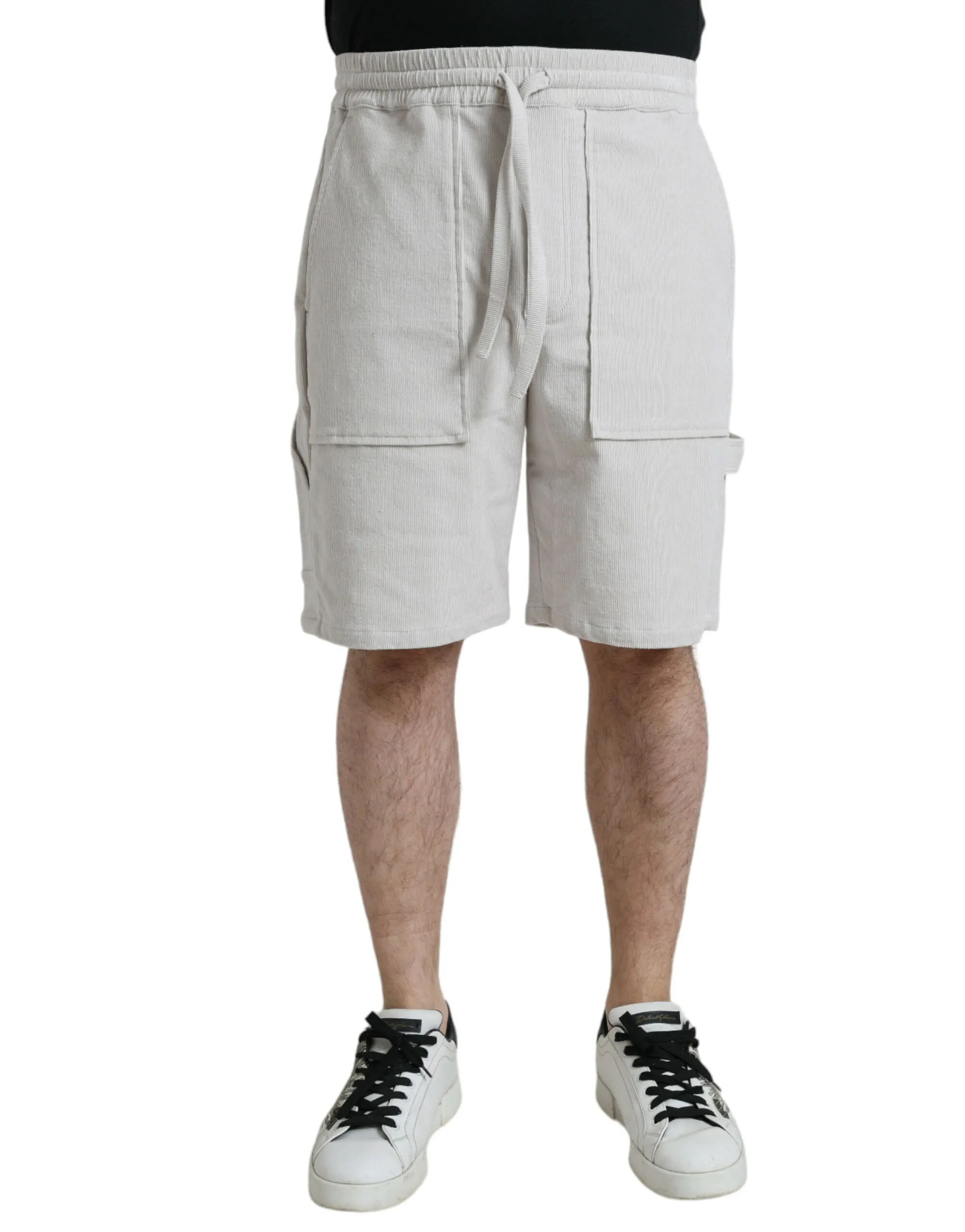 Dolce & Gabbana Men's Beige Cotton Corduroy Men's Bermuda Shorts