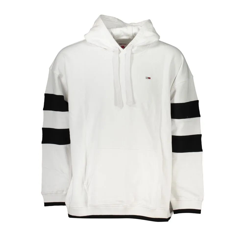 Tommy Hilfiger Men's Chic White Hooded Sweatshirt with Contrast Details