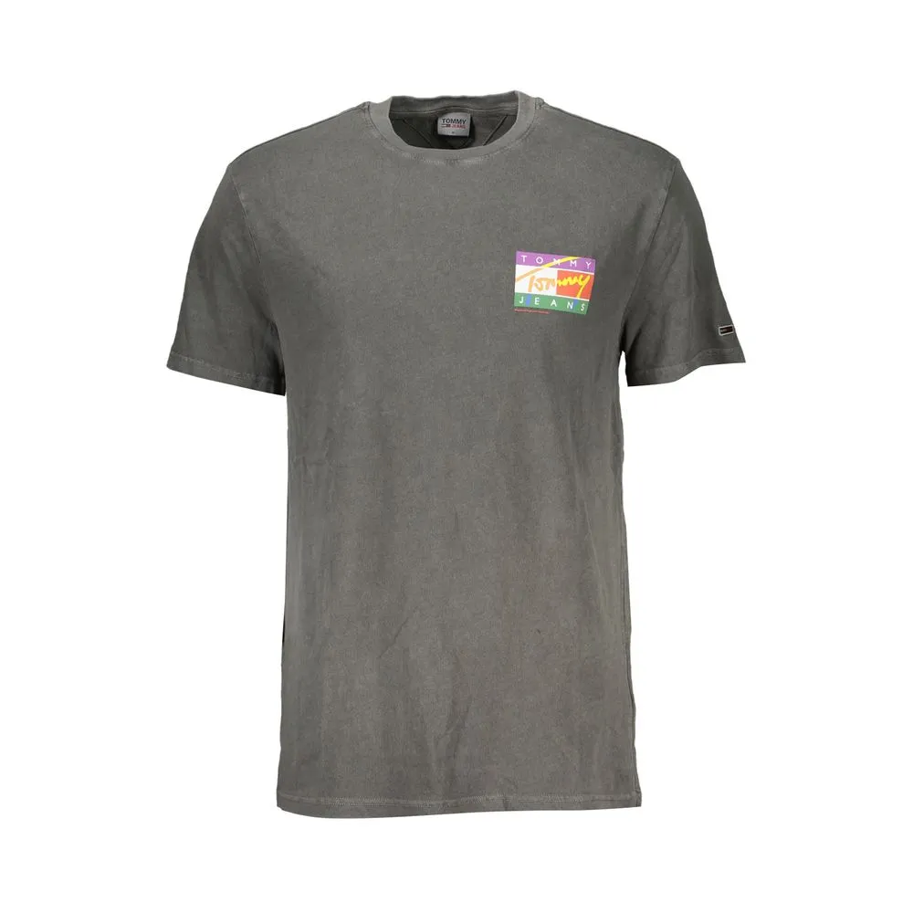Tommy Hilfiger Men's Sleek Black Crew Neck Logo Tee