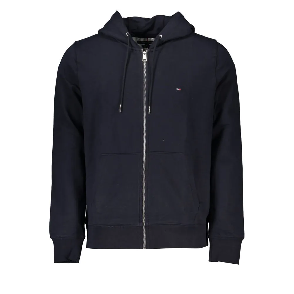 Tommy Hilfiger Men's Chic Blue Hooded Zip Sweatshirt with Logo Embroidery