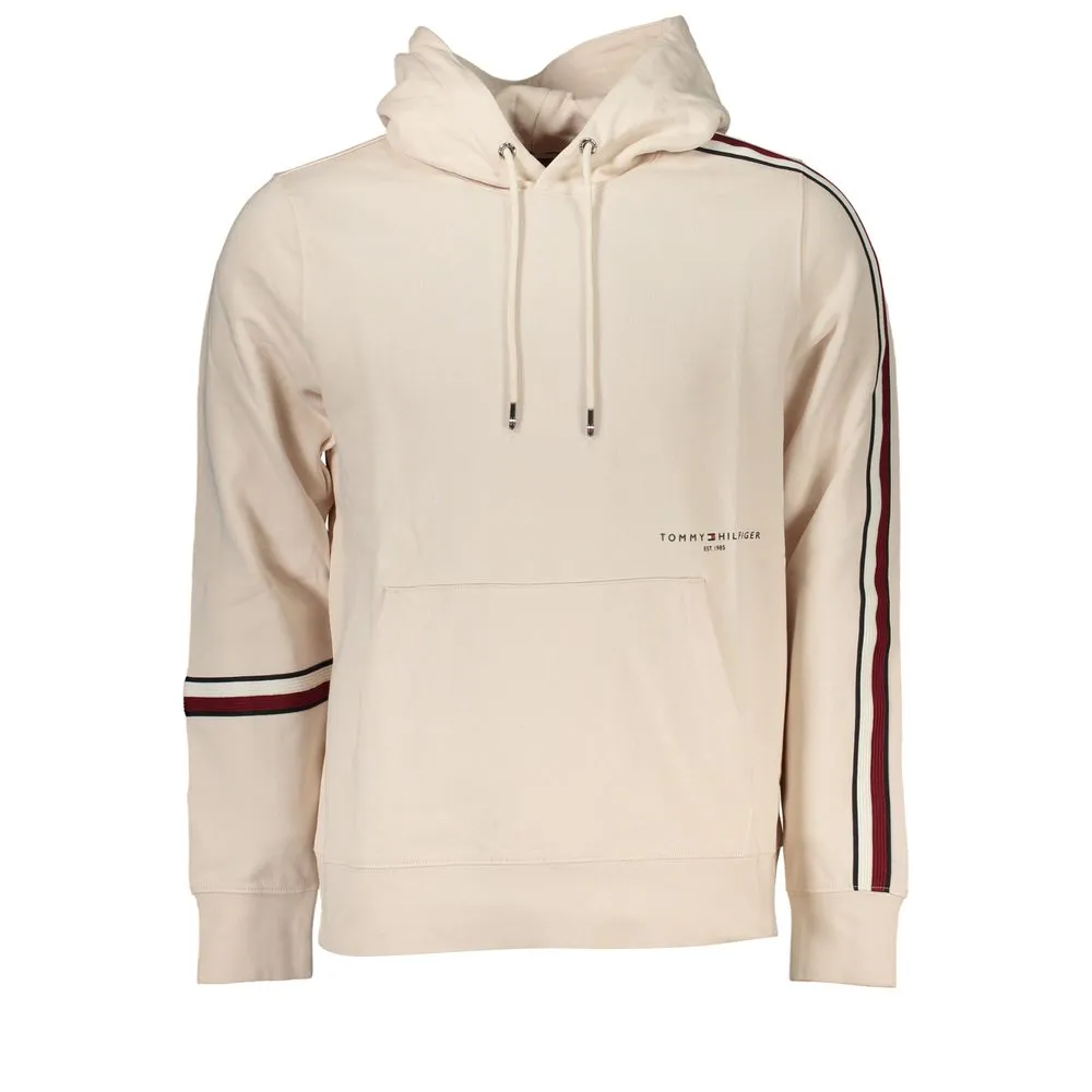 Tommy Hilfiger Men's Beige Hooded Cotton Sweatshirt