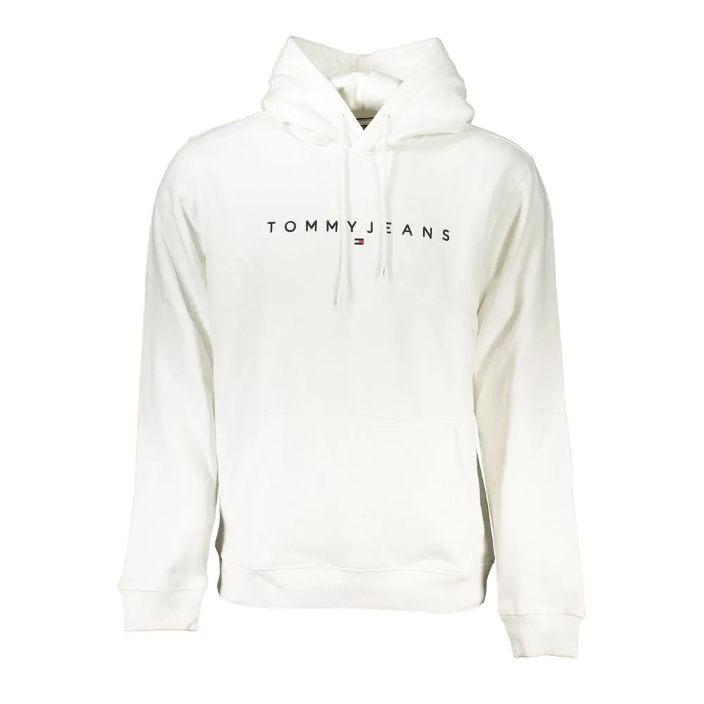 Tommy Hilfiger Men's Elegant White Hooded Sweatshirt with Embroidery