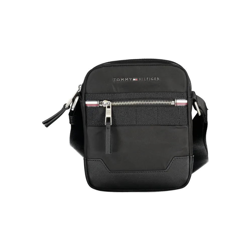 Tommy Hilfiger Men's Elegant Black Contrasting Details Shoulder Bag