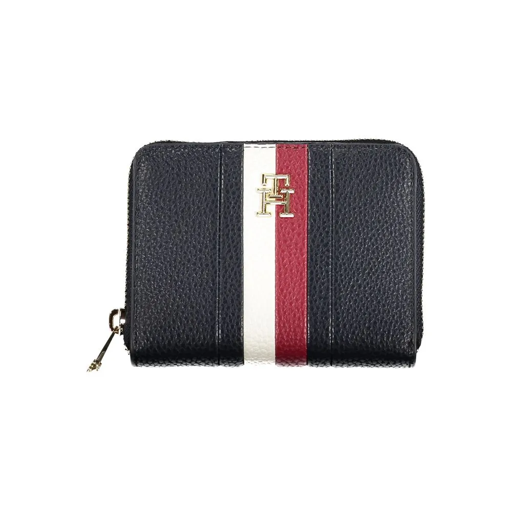 Tommy Hilfiger Women's Elegant Blue Wallet with Contrasting Accents