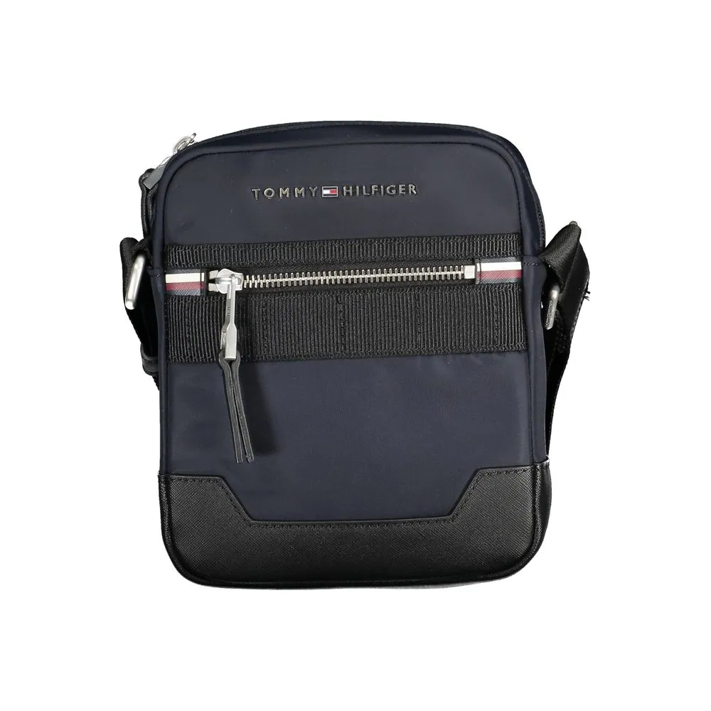 Tommy Hilfiger Men's Chic Blue Shoulder Bag with Contrasting Details
