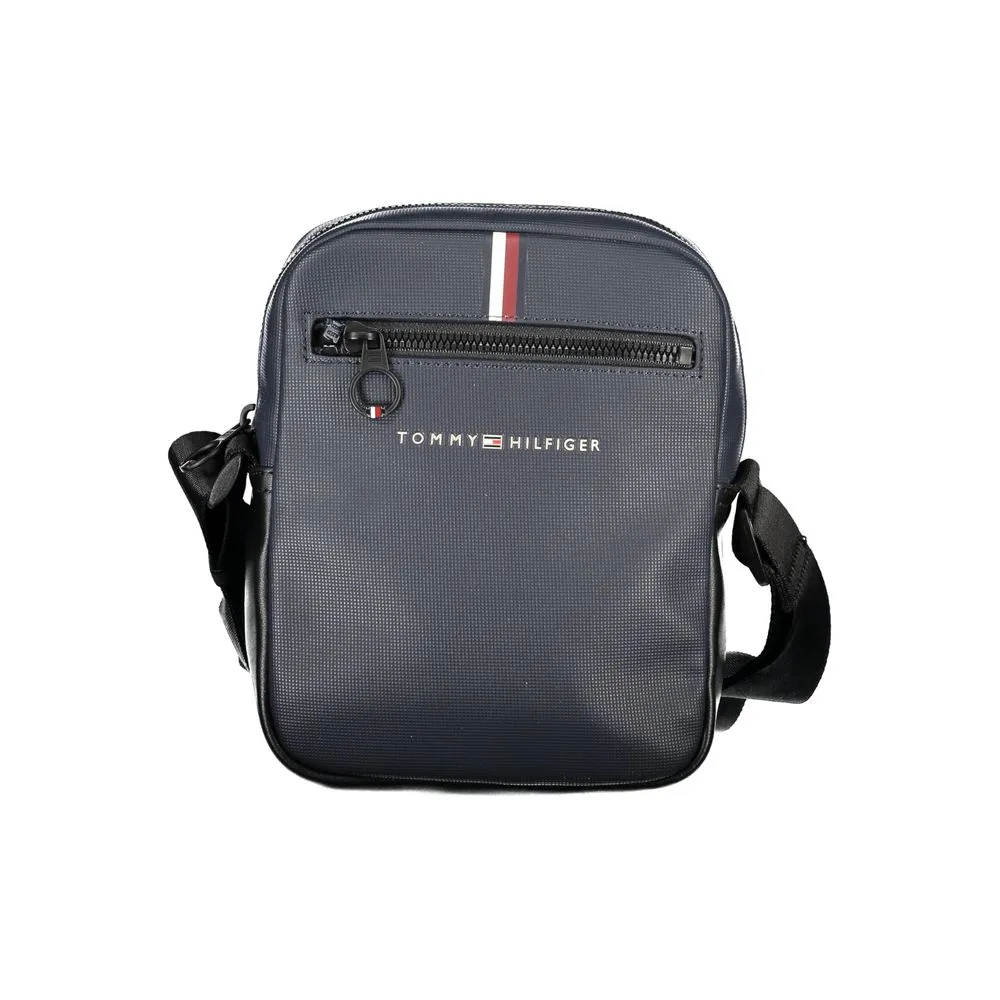 Tommy Hilfiger Men's Sleek Blue Shoulder Bag with Contrasting Details