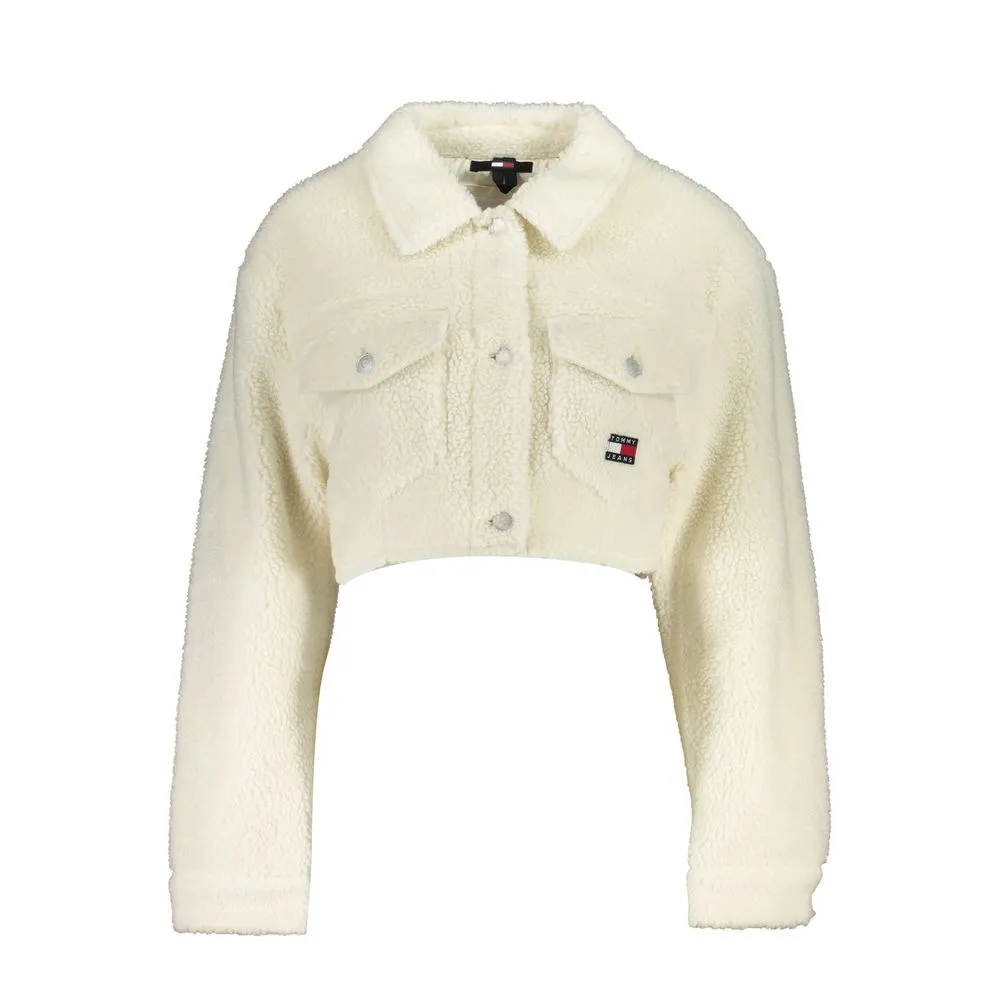 Tommy Hilfiger Women's Chic White Sports Jacket with Sleek Pockets