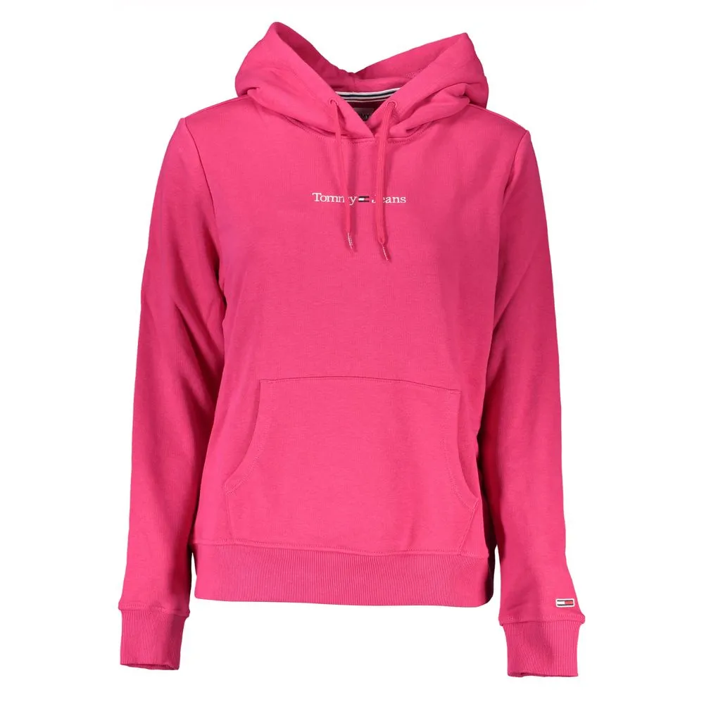 Tommy Hilfiger Women's Chic Pink Hooded Sweatshirt with Logo Detail
