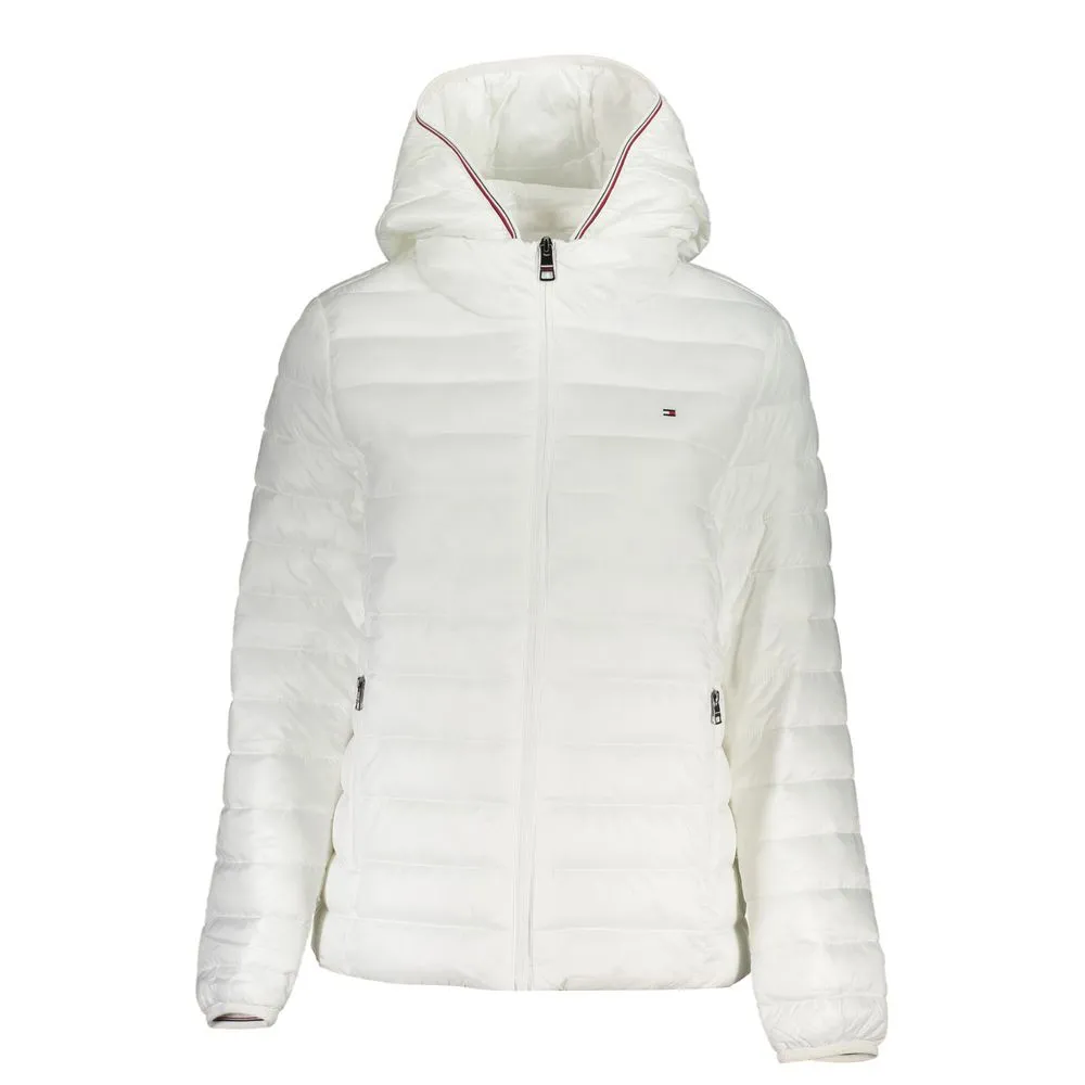 Tommy Hilfiger Women's Chic White Water-Repellent Jacket with Hood