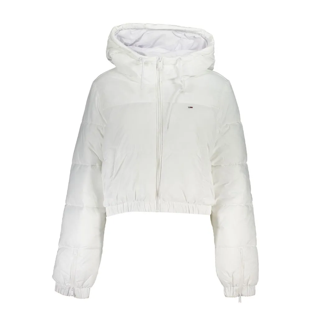 Tommy Hilfiger Women's Elegant White Hooded Jacket - Sustainable Chic