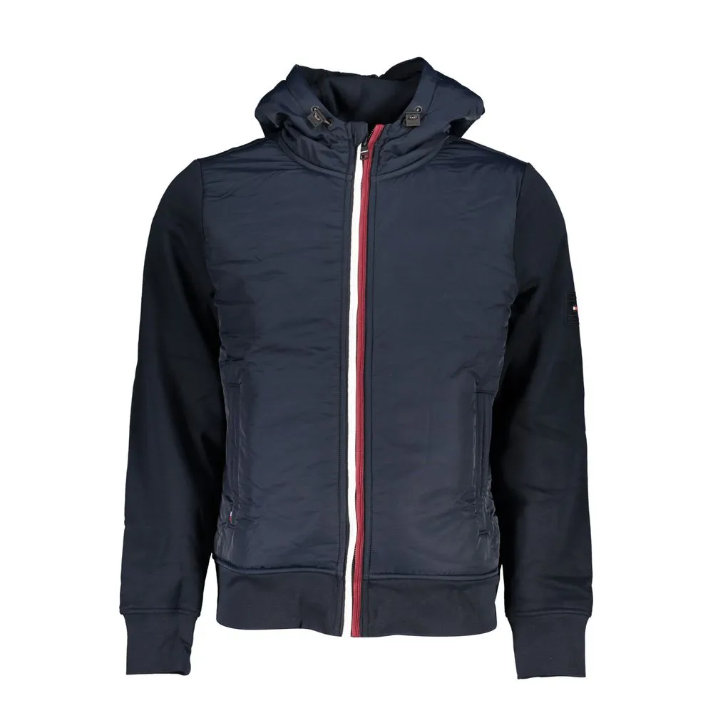 Tommy Hilfiger Men's Elegant Blue Sports Jacket with Hood