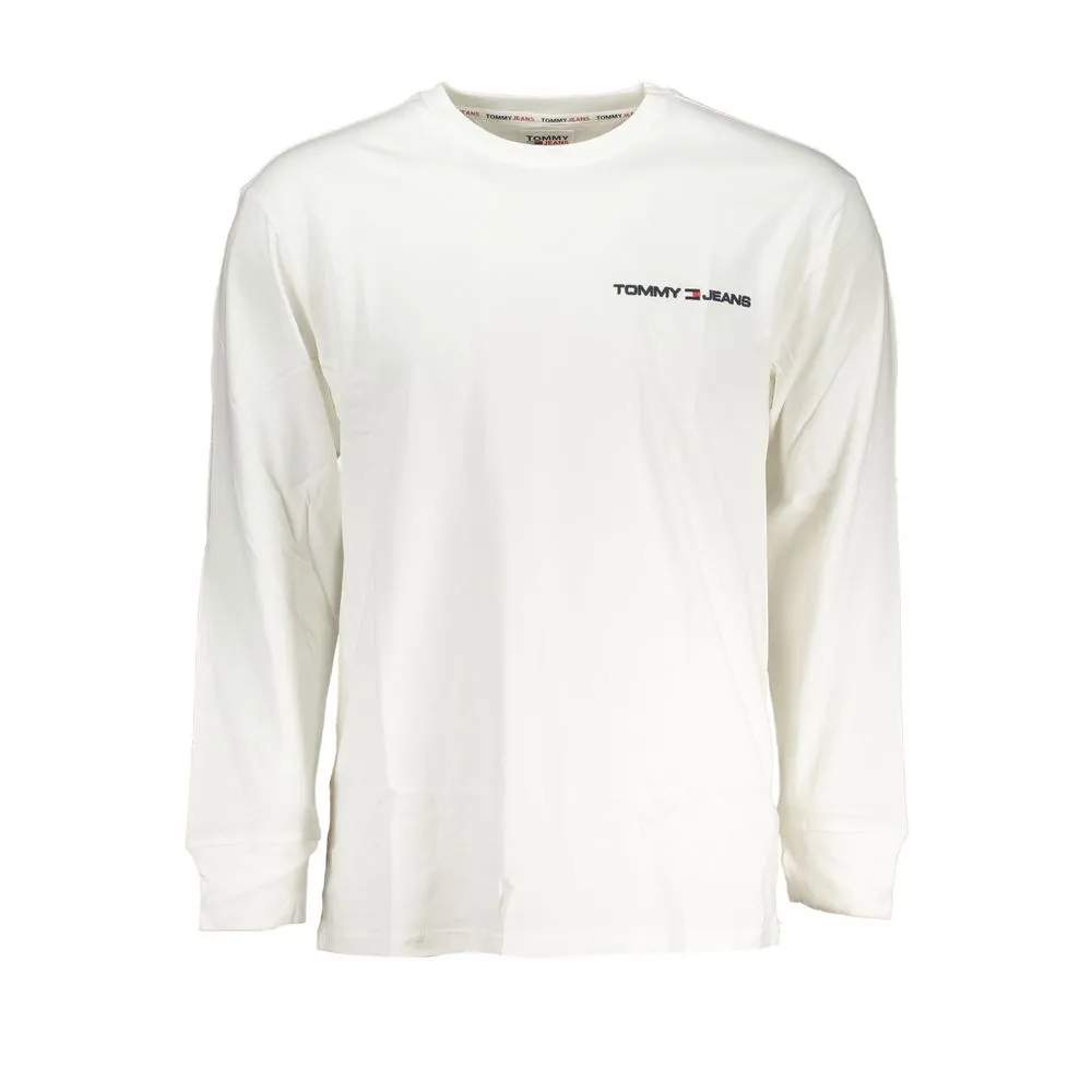Tommy Hilfiger Men's Elegant White Long Sleeve Crew Neck Tee