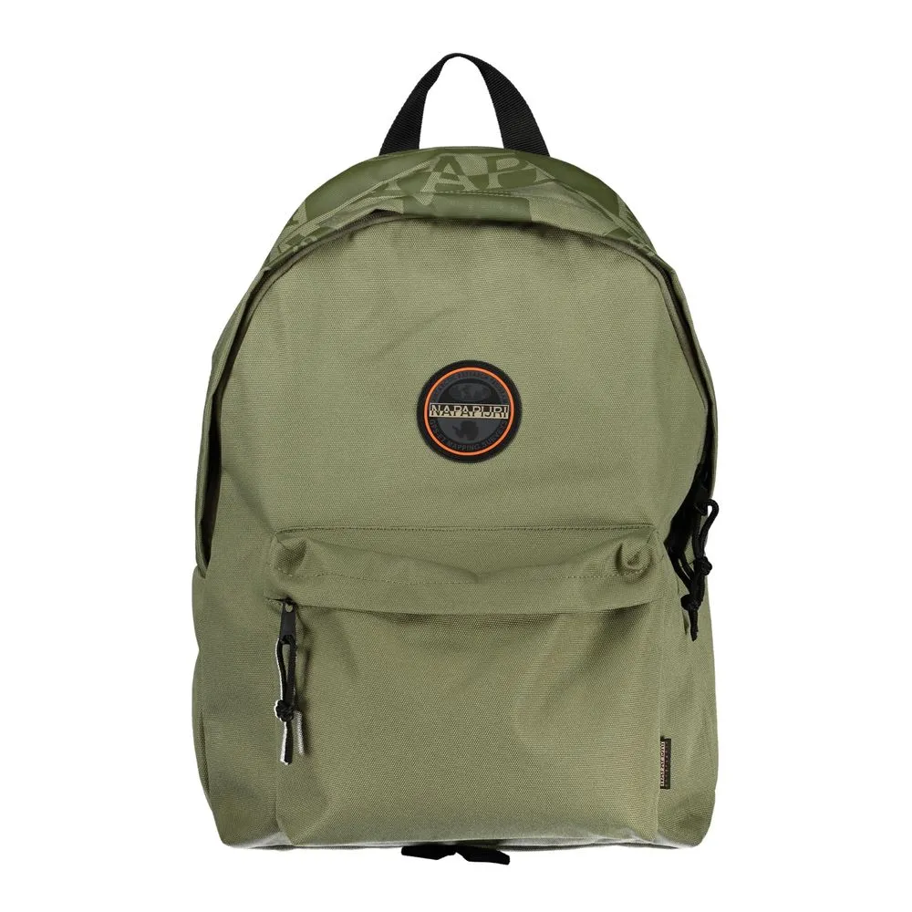 Napapijri Men's Green Cotton Backpack with Contrast Details