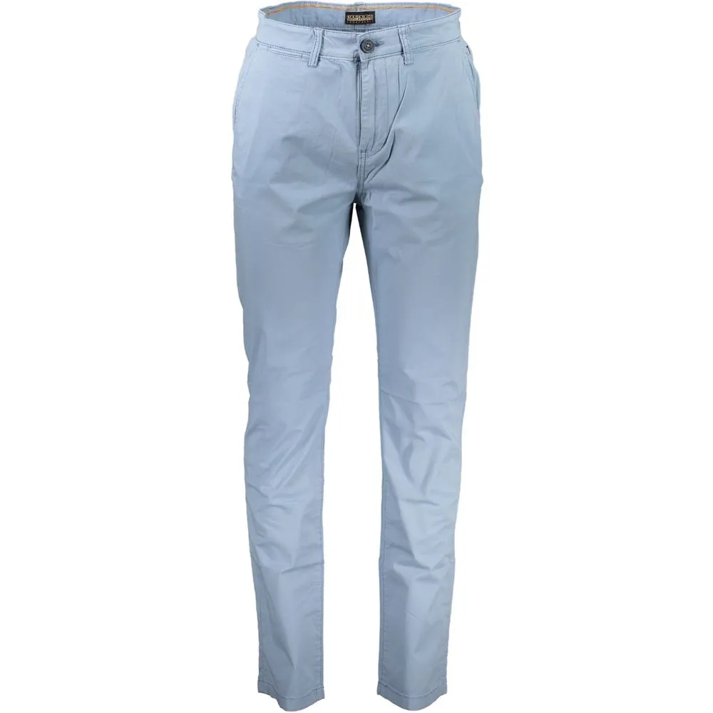 Napapijri Men's Elegant Light Blue Stretch Cotton Trousers