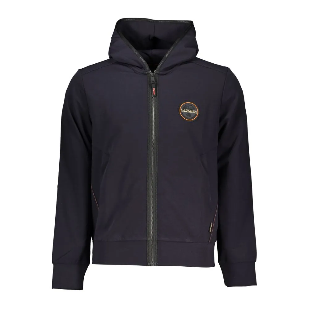 Napapijri Men's Chic Blue Hooded Sweatshirt with Contrast Details
