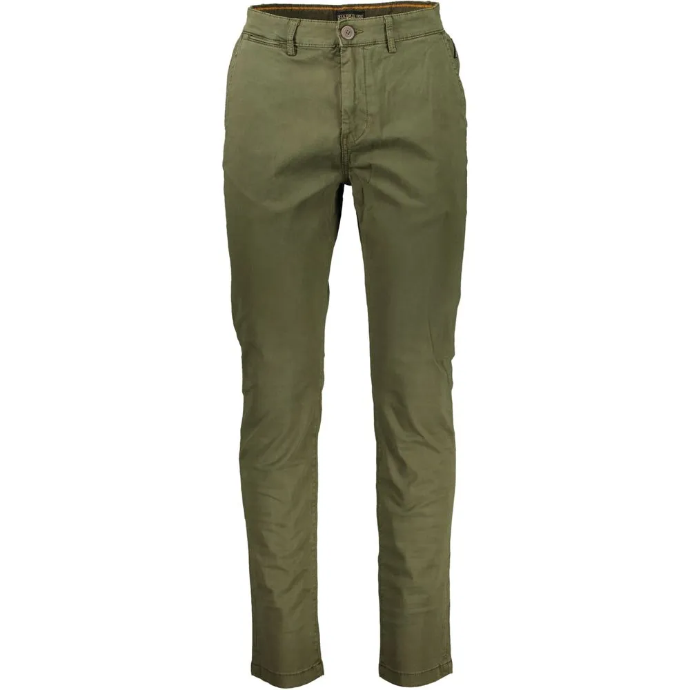Napapijri Men's Trendsetting Green Cotton Trousers