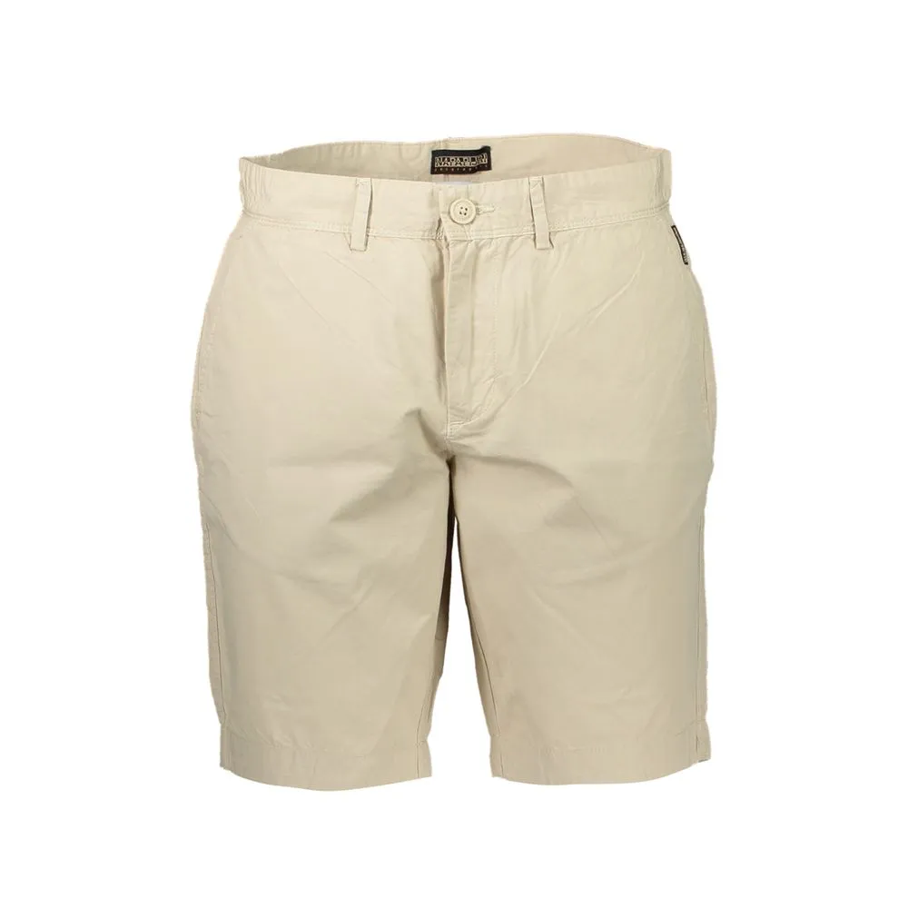 Napapijri Men's Beige Bermuda Shorts with Contrast Details