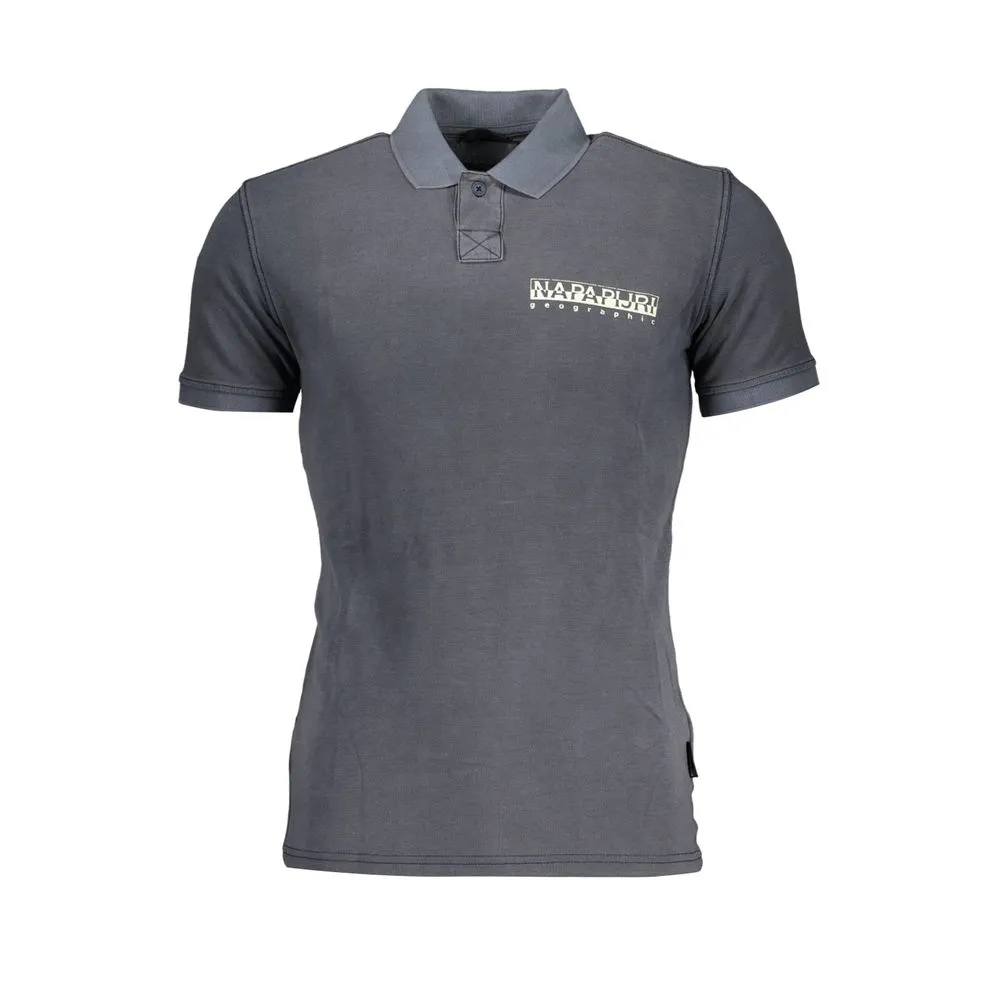Napapijri Men's Elegant Contrast Detail Polo Shirt in Blue