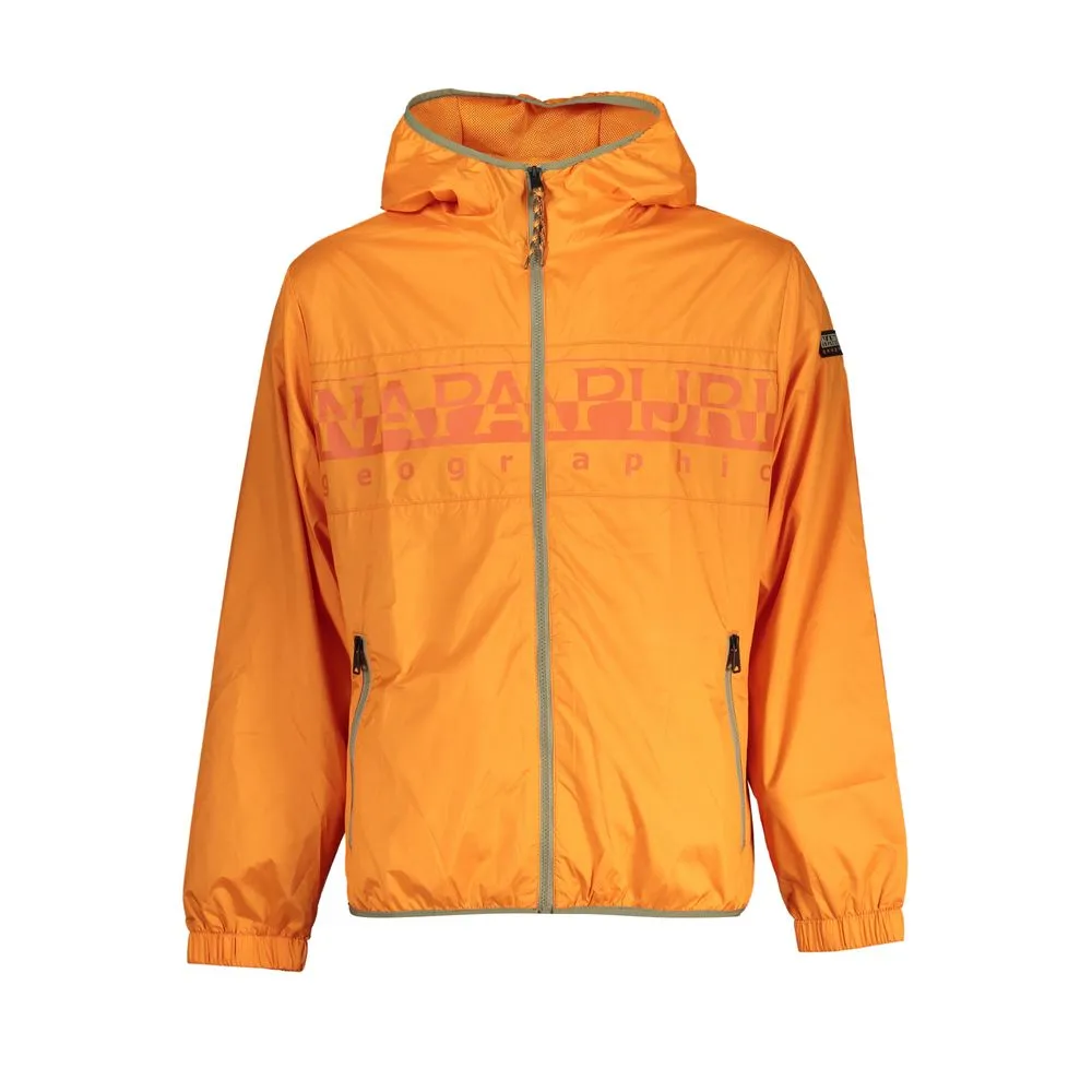 Napapijri Men's Vibrant Orange Waterproof Hooded Jacket
