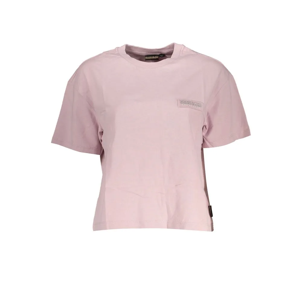 Napapijri Women's Chic Pink Short Sleeve Round Neck Tee