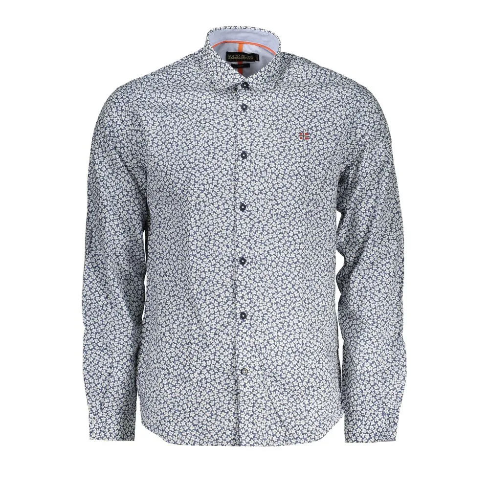 Napapijri Men's Elegant Long-Sleeved Blue Shirt with French Collar