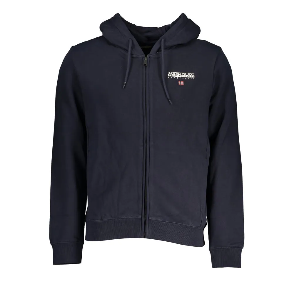 Napapijri Men's Elegant Blue Hooded Sweatshirt