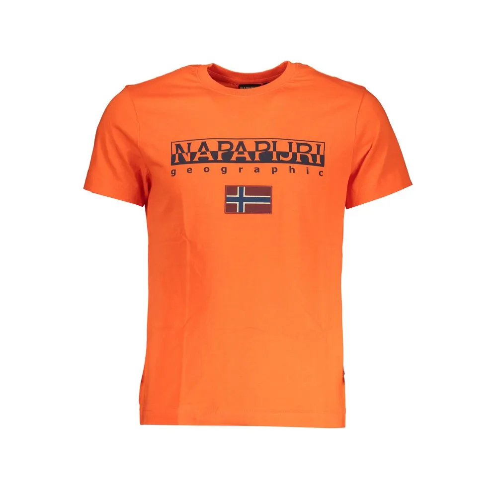 Napapijri Men's Elegant Pink Crew Neck Cotton Tee