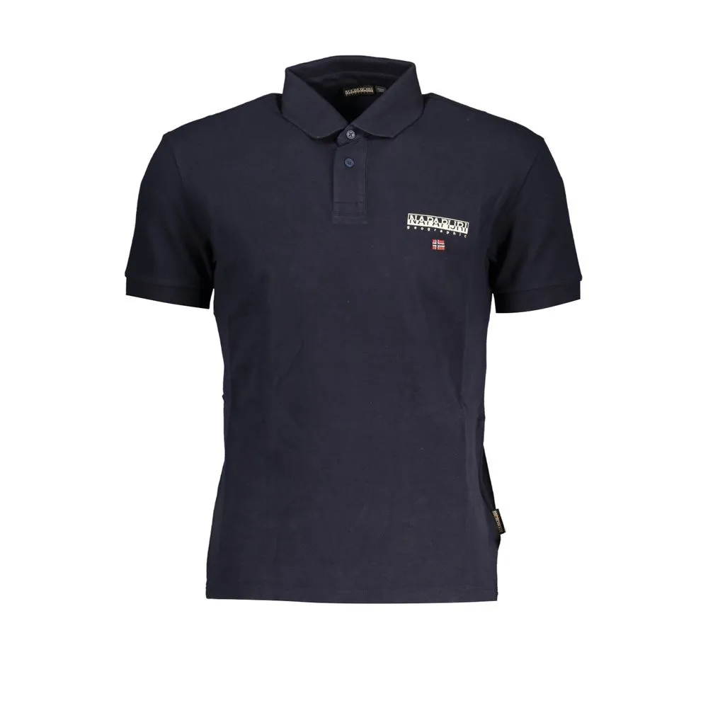Napapijri Men's Chic Blue Short-Sleeved Cotton Polo