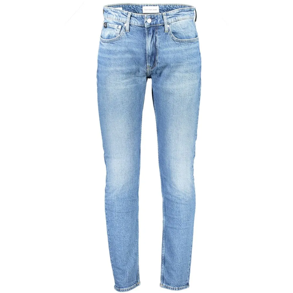 Calvin Klein Men's Sleek Slim Taper Washed Jeans in Blue
