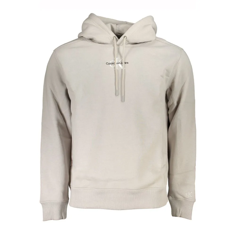 Calvin Klein Men's Chic Gray Fleece Hooded Sweatshirt
