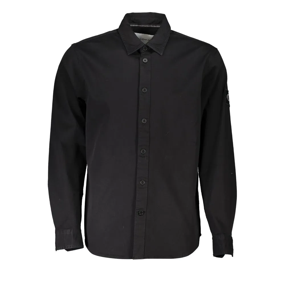 Calvin Klein Men's Sleek Black Long Sleeved Designer Shirt