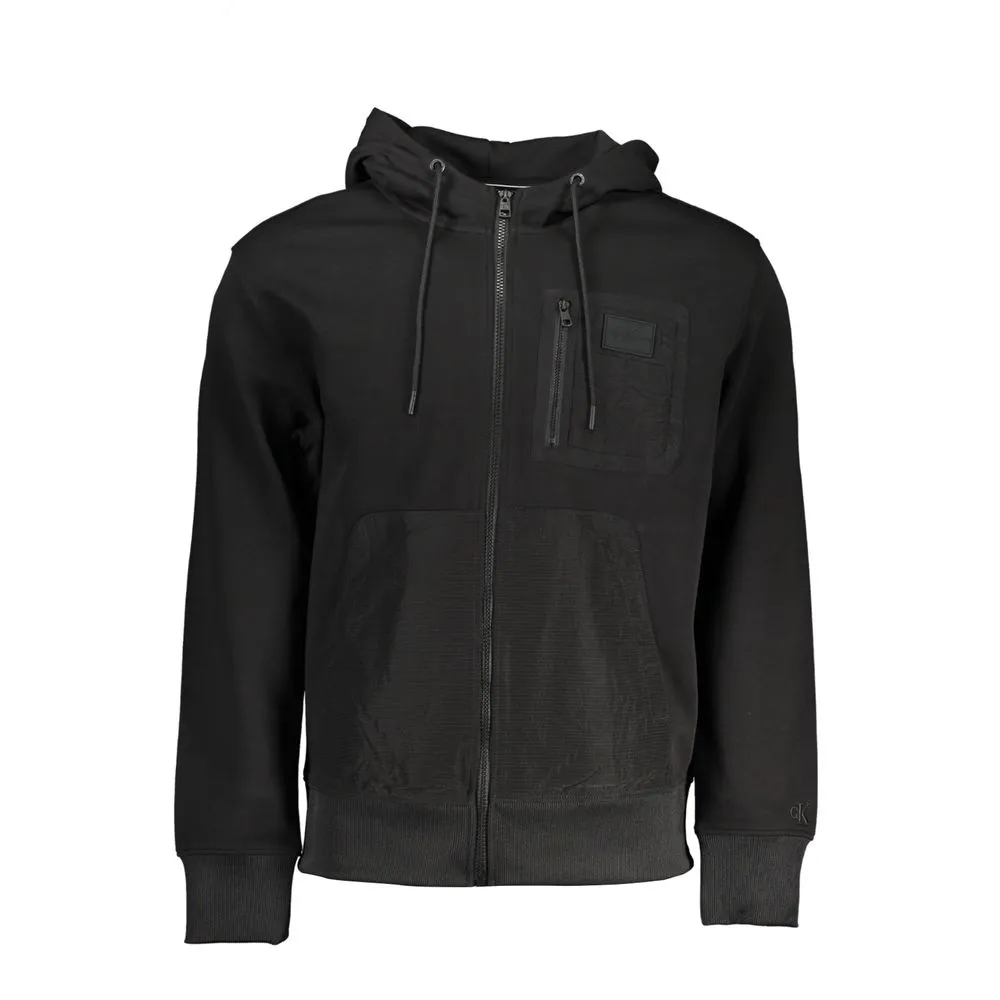 Calvin Klein Men's Sleek Hooded Zip Sweatshirt with Contrasting Details