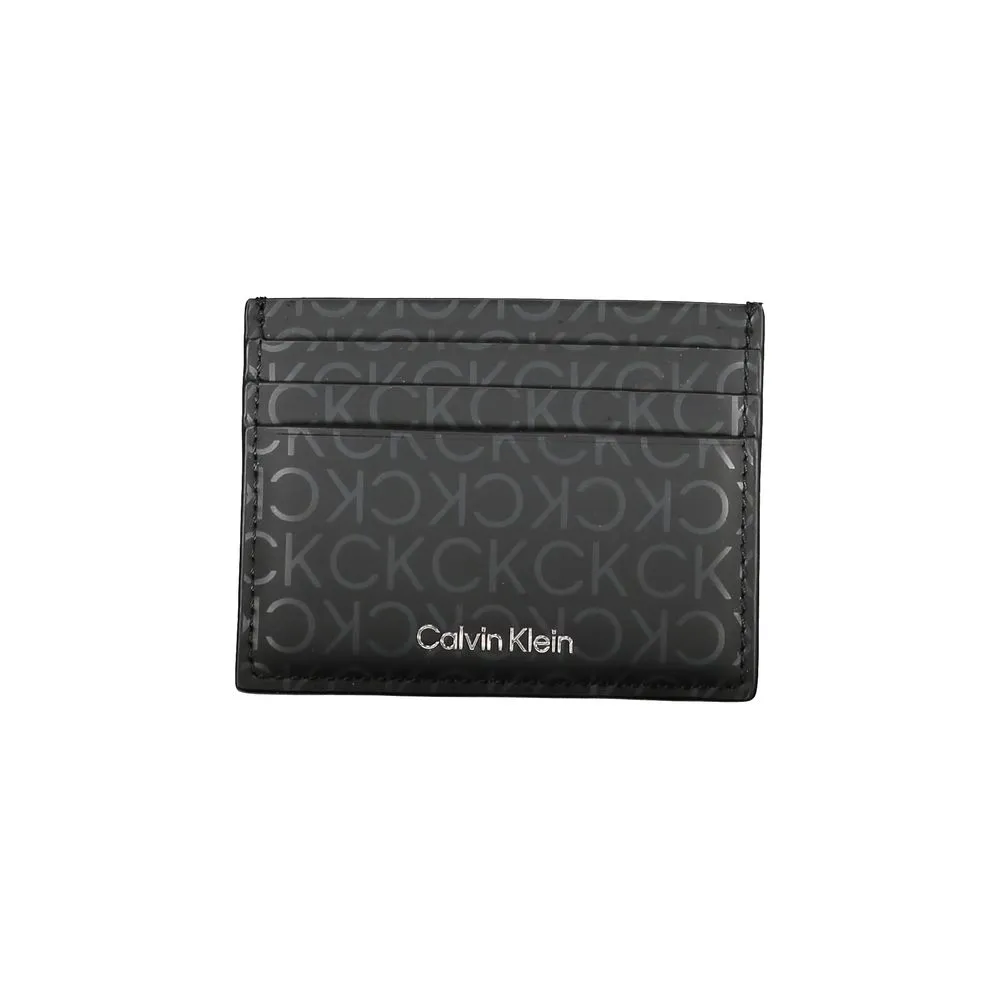 Calvin Klein Men's Sleek Black Card Holder with Contrast Detailing
