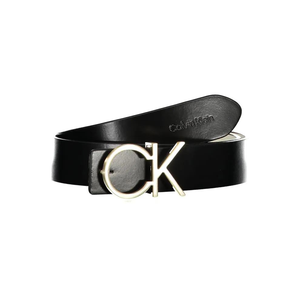 Calvin Klein Women's Reversible Black and White Leather Belt