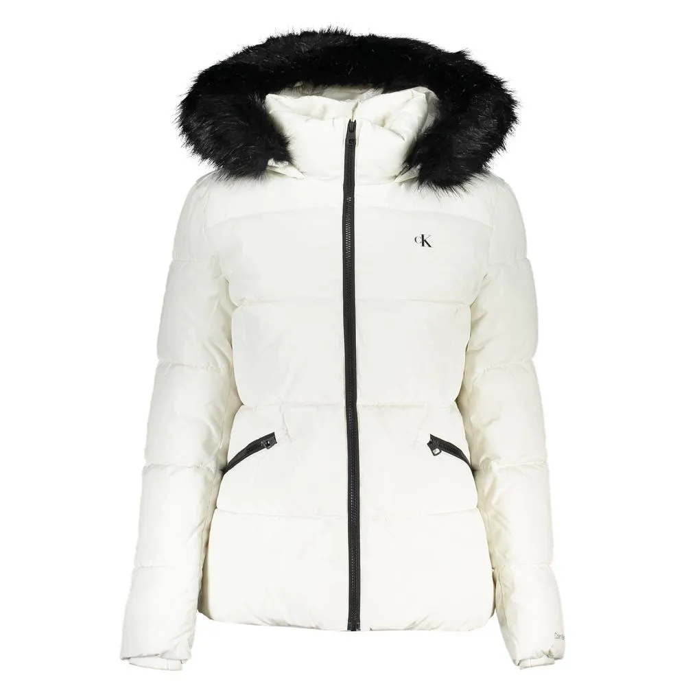 Calvin Klein Women's Elegant Long-Sleeved Winter Jacket with Fur Hood