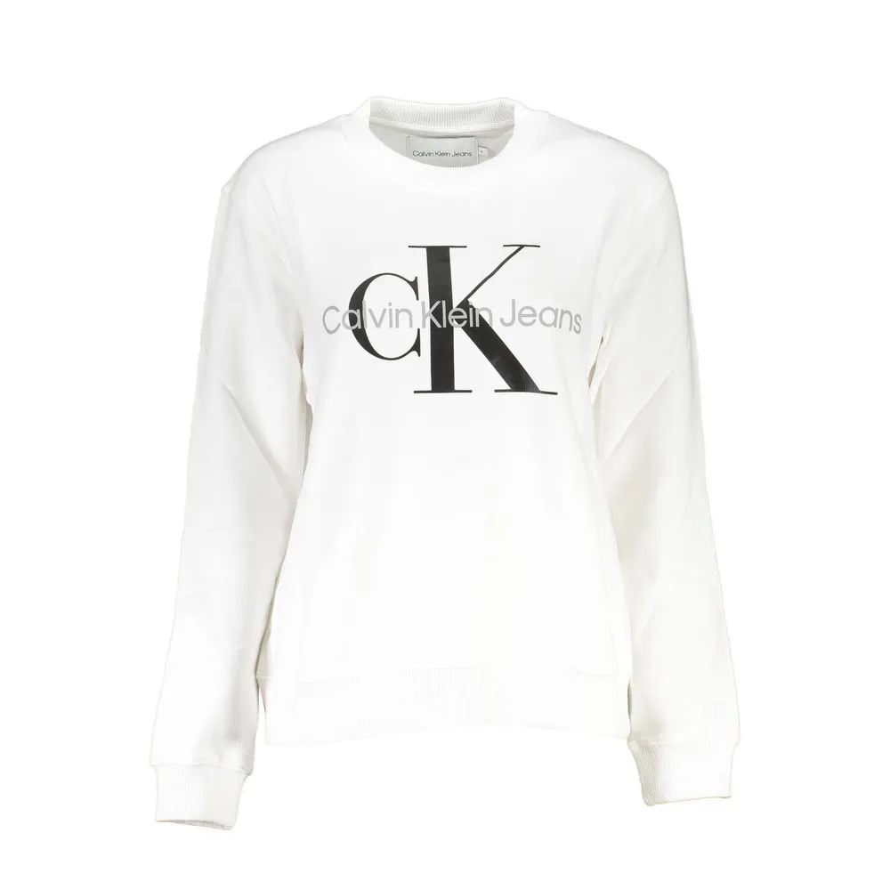 Calvin Klein Women's Elegant Long Sleeve White Sweatshirt