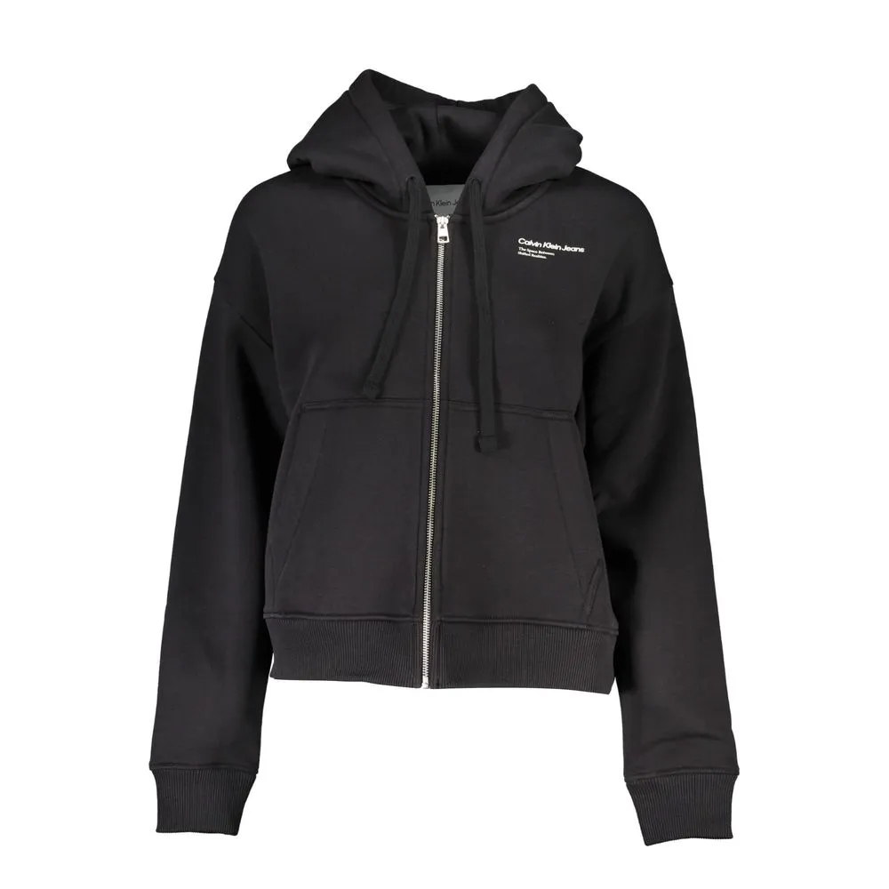 Calvin Klein Women's Sleek Hooded Fleece Sweatshirt with Embroidery