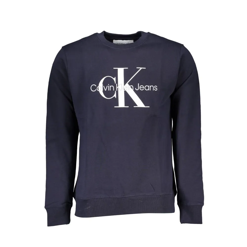 Calvin Klein Men's Chic Blue Crew Neck Fleece Sweatshirt