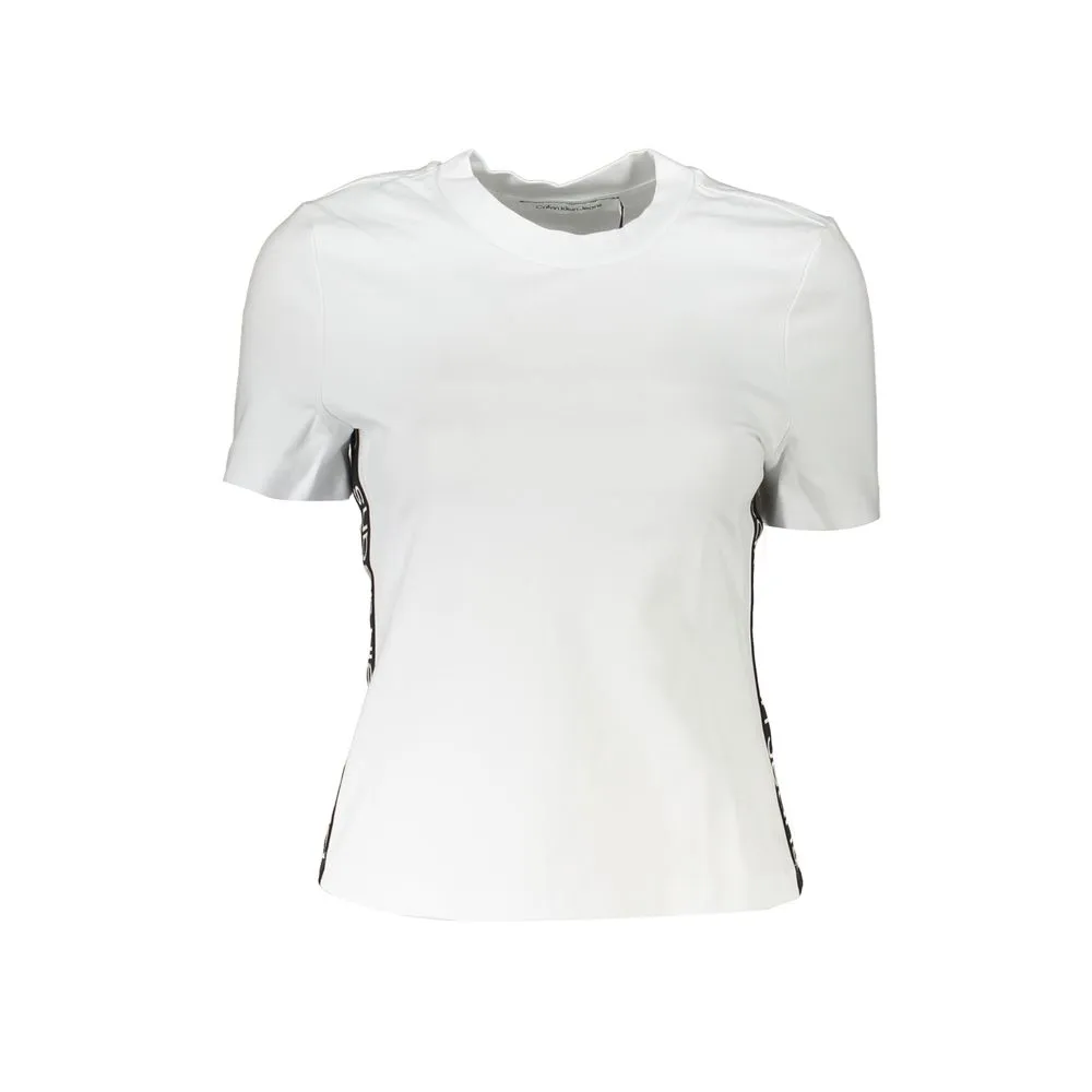 Calvin Klein Women's Sleek White Short Sleeved Technical Top