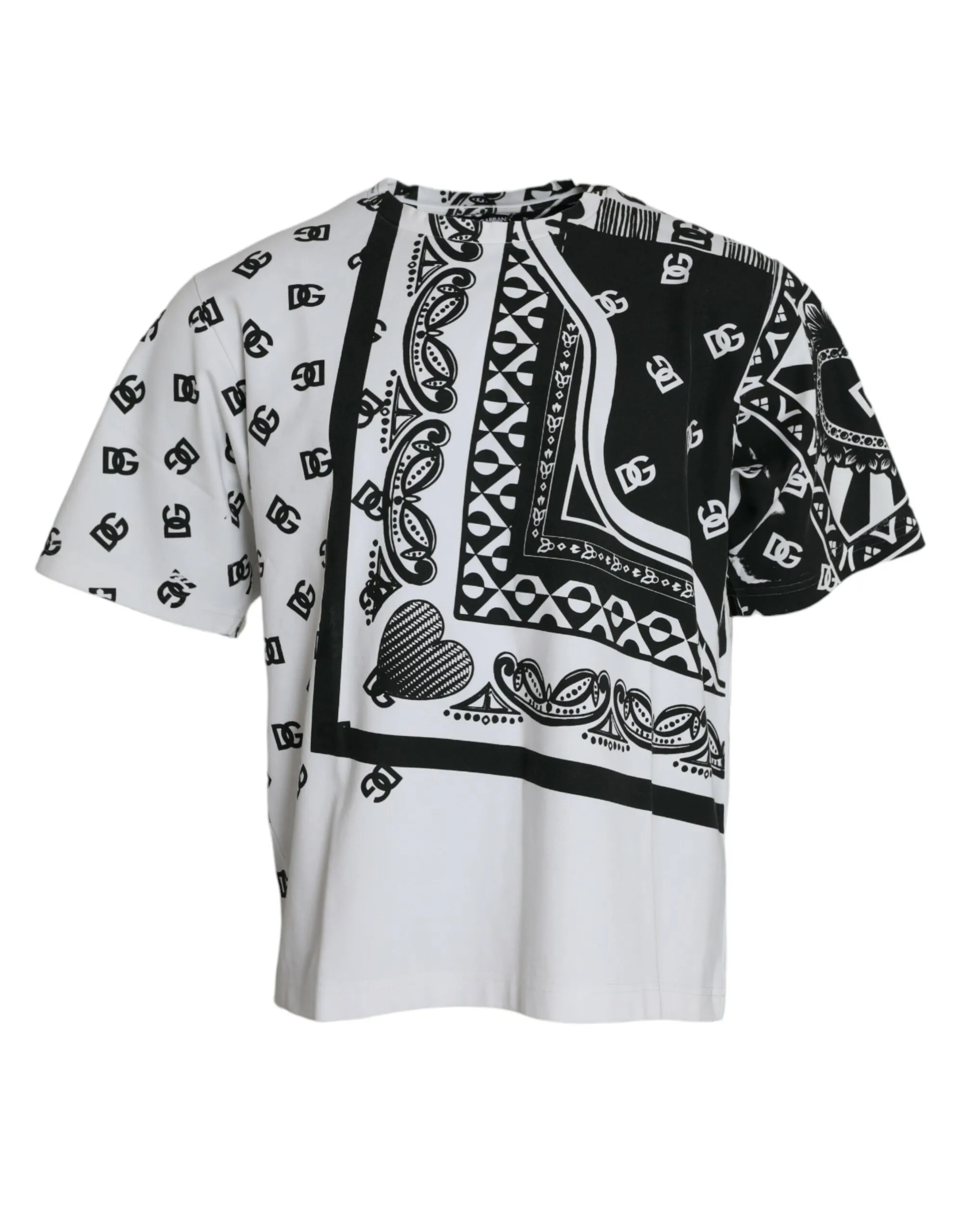 Dolce & Gabbana Men's Elegant White Cotton Blend Round Neck Tee