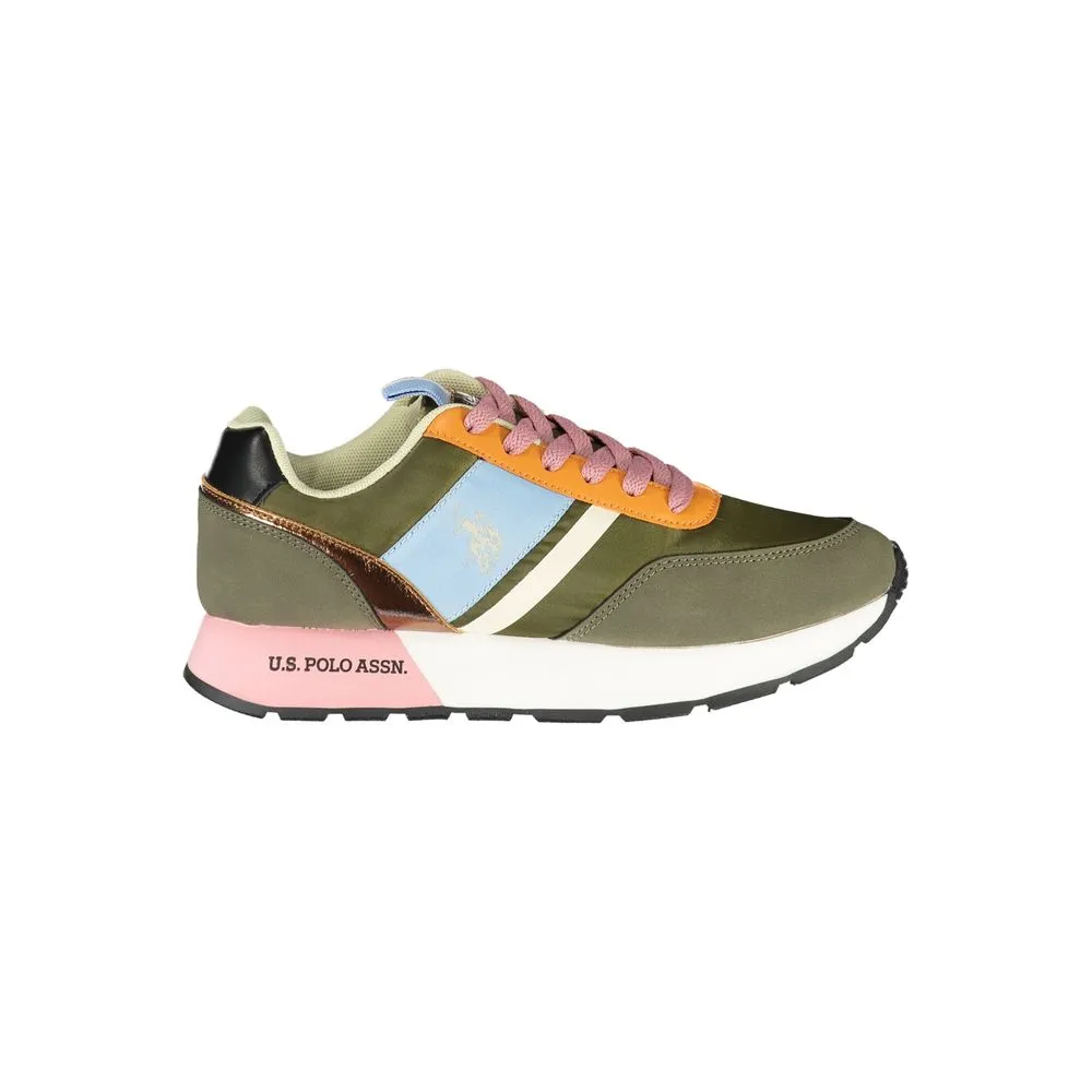 U.S. POLO ASSN. Women's Chic Green Lace-Up Sneakers with Logo Detail