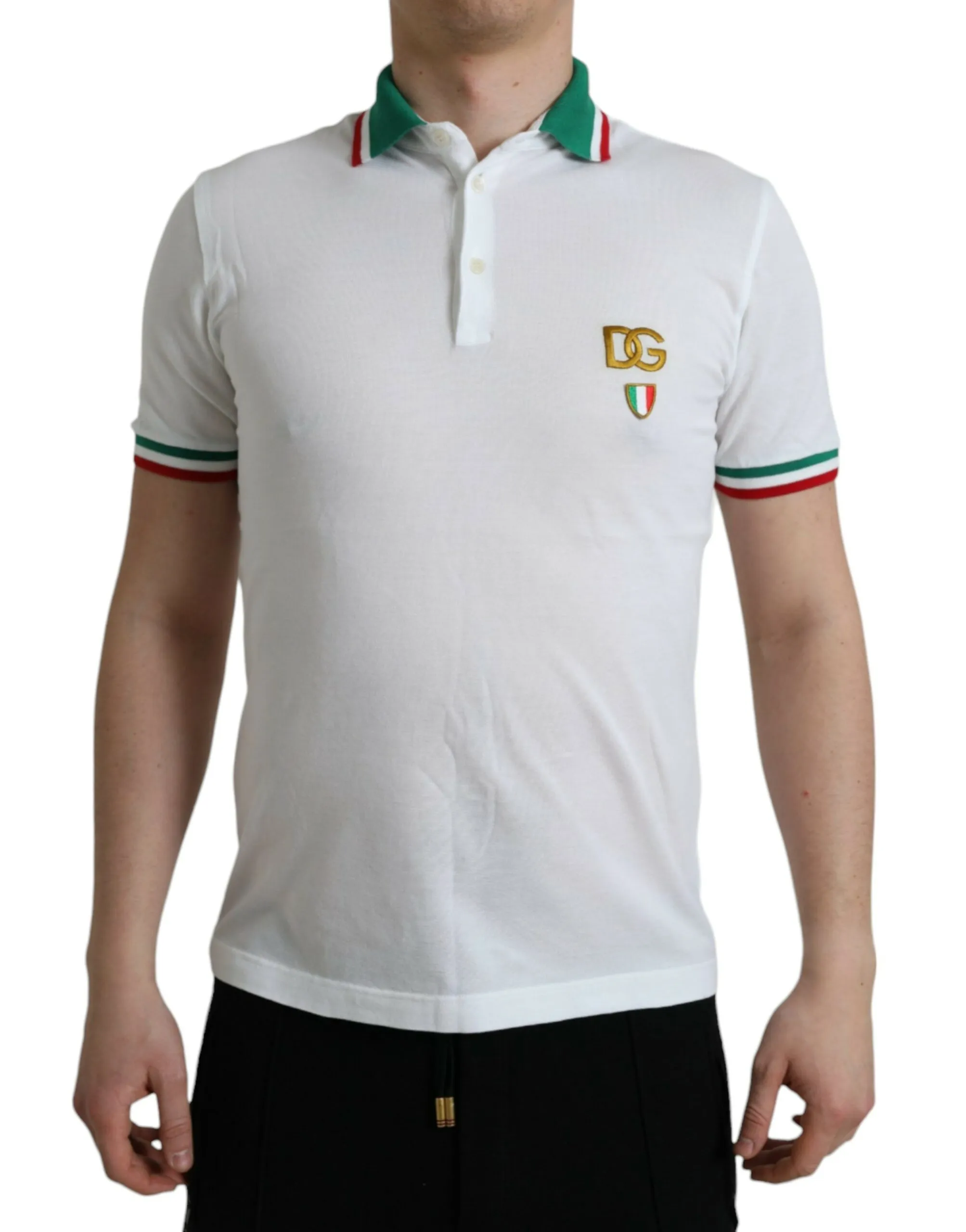 Dolce & Gabbana Men's Elegant White Cotton Polo T-Shirt