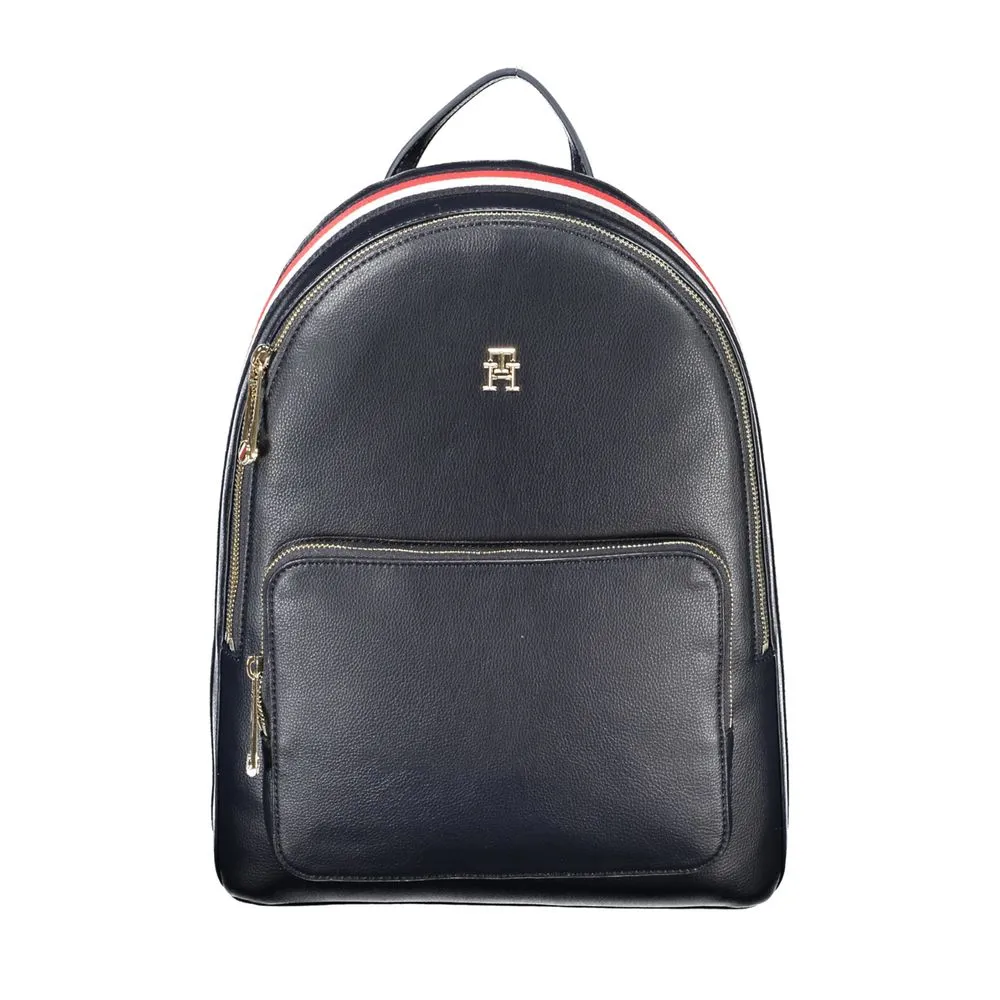 Tommy Hilfiger Women's Chic Blue Backpack with Contrasting Details