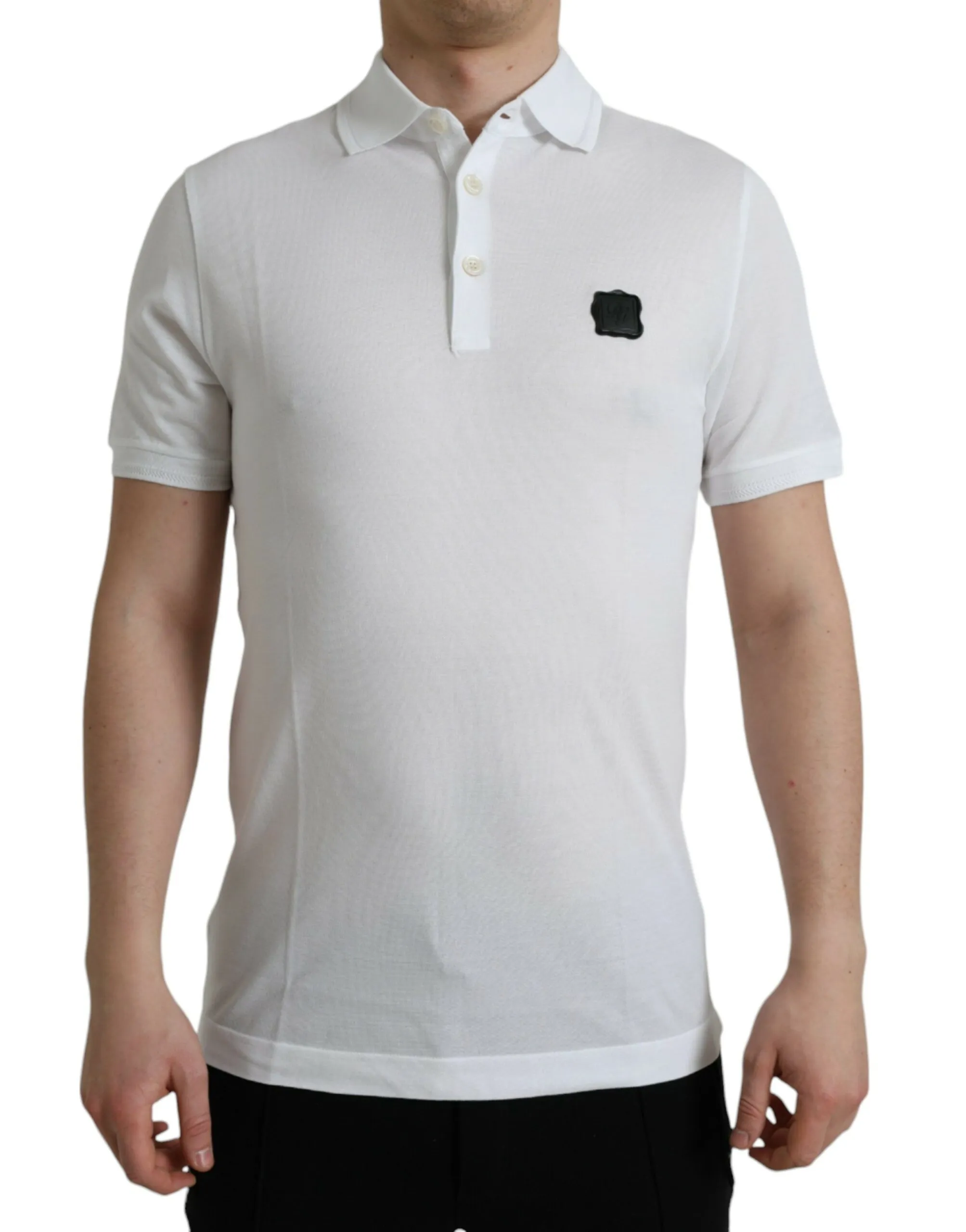 Dolce & Gabbana Men's Elegant White Cotton Polo T-Shirt