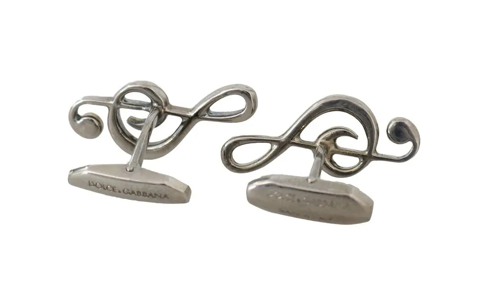 Dolce & Gabbana Men's Elegant Silver Tremble Clef Cufflinks
