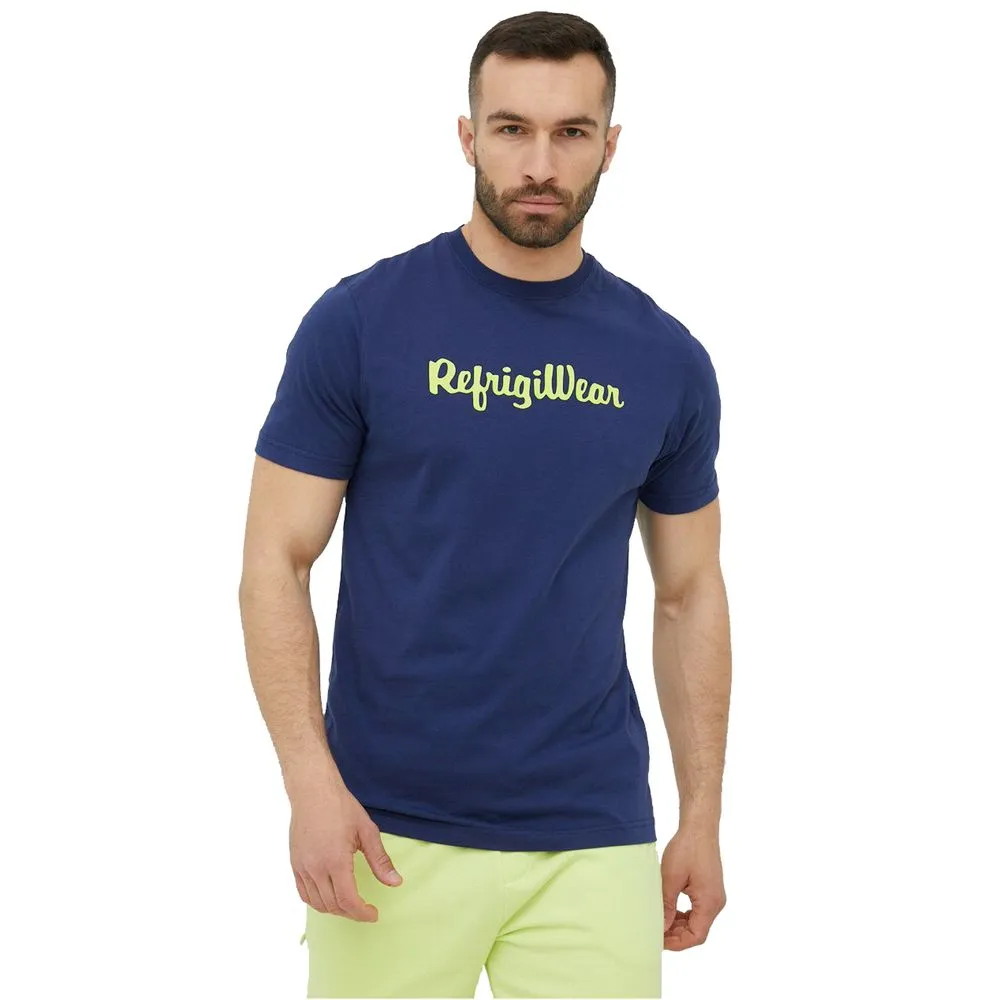 Refrigiwear Men's Classic Crew-Neck Logo Tee in Blue