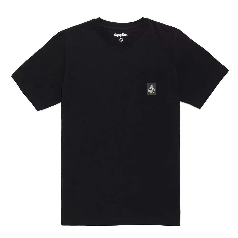 Refrigiwear Men's Elegant Black Cotton Tee with Chest Logo