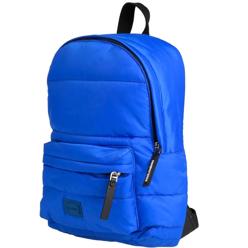 Dolce & Gabbana Men's Elegant Blue Nylon Backpack for Sophisticated Style