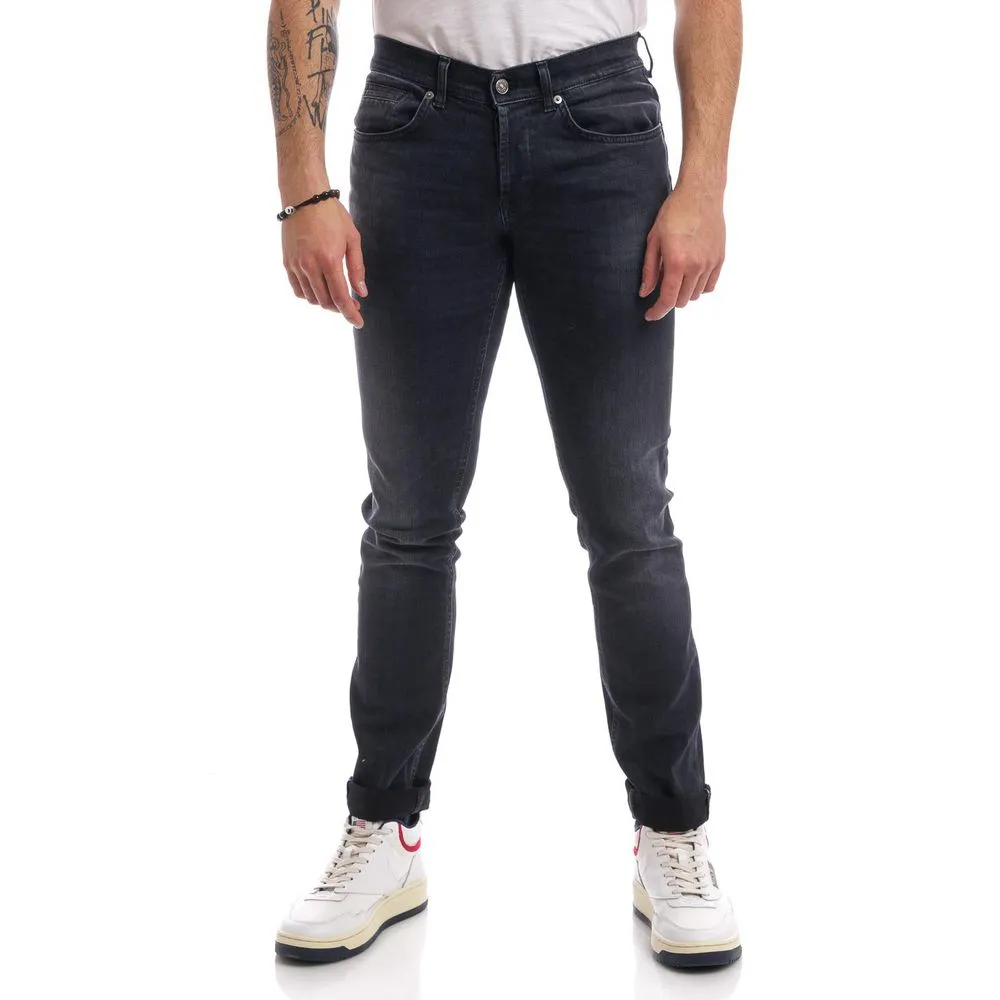 Dondup Men's Elevated Black Stretch Jeans for Sophisticated Style